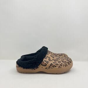 Crane Leopard Print Fleece Lined Slip On Clogs Slip On Shoes Women's Size 9/10